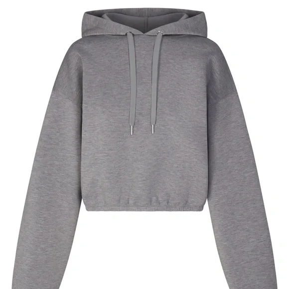 SPANX Air Essentials cropped hoodie in heather grey, size S NWT - Picture 2 of 6